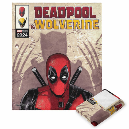 Deadpool & Wolverine Marvel Studios Comic Cover Silk Throw Blanket